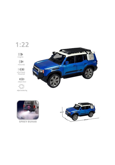 Vardem Oyuncak Çek Bırak 1:22 Sesli Işıklı Buharlı Off-road Jeep Vrd-hcl-522a