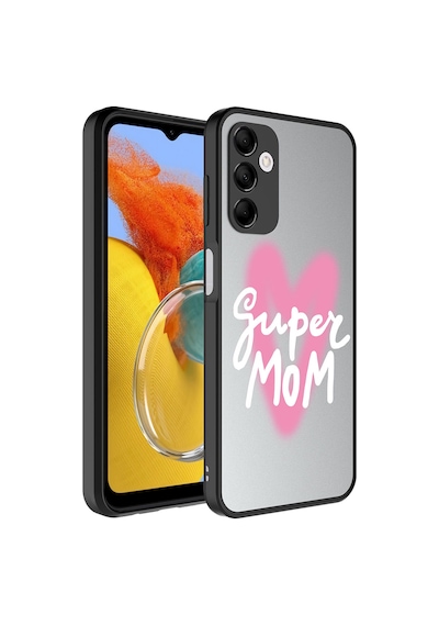 Samsung Galaxy Uyumlu M14 Kılıf Aynalı Desenli Kamera Korumalı Parlak Zore Mirror Kapak - Yazı