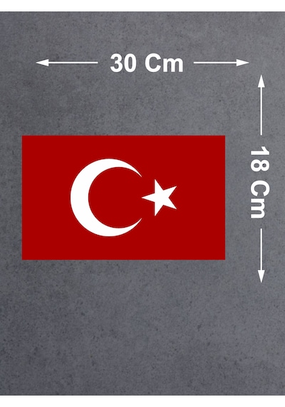 Türk Bayrağı Sticker - 2 Adet Araba Oto Motosiklet Karavan Cam Sticker - 00068 30x18 Cm