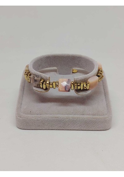 Pembe Opal Taşı Tasarım Bileklik 55910 Çok Renkli
