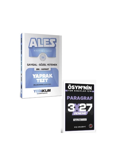 Yediiklim 2027 Ales Master Yaprak Test Çek Kopart +evp Akademi Paragraf