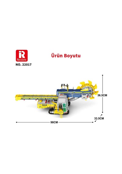 Reobrix Technic 22017 Kepçeli Ekskavatör Kumandalı&motorlu Yapı Blok Seti Building Bucket Wheel Excavator -3188parça