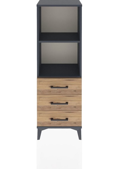 Arges Dolap 2 Raflı 3 Çekmeceli 44x30x134 Antrasit-çam Antrasit