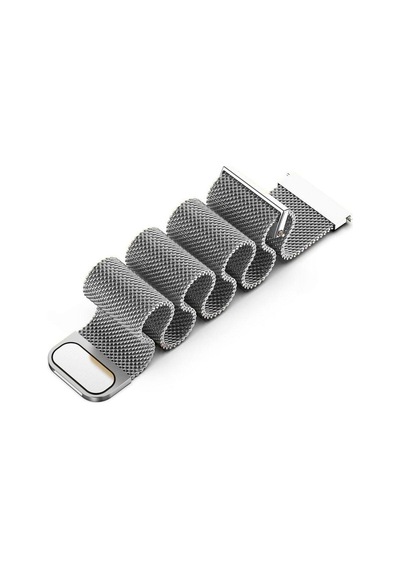 Huawei Watch Gt3 Elegant / Gt2 42mm Uyumlu 20mm Manyetik Milanese Loop Metal Kordon Gümüş
