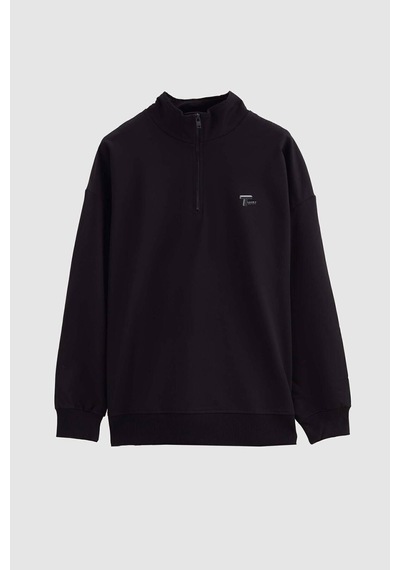 D's Damat Oversize Siyah Düz Yarım Fermuarlı Pamuklu Mevsimlik Sweatshirt 2ECE25ORT2796 Siyah D's Damat Oversize Siyah Düz Yarım Fermuarlı Pamuklu Mevsimlik Sweatshirt 2ECE25ORT2796 Siyah