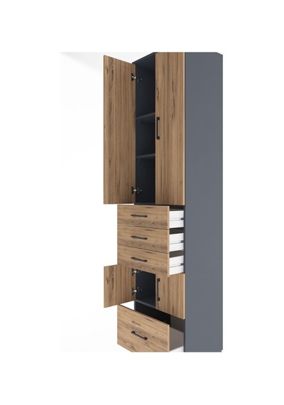 Hyperion Dolap 4 Raflı 4 Çekmeceli 4 Kapaklı 60x44x243 Antrasit-çam Antrasit Hyperion Dolap 4 Raflı 4 Çekmeceli 4 Kapaklı 60x44x243 Antrasit-çam Antrasit