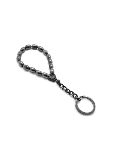 Hematit Doğaltaş-black Krom Çelik Kombinli Tesbih Anahtarlık N11.7540