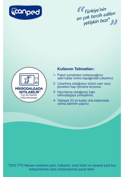 Canped Perine Bölgesi Temizleme Havlusu 50 Li 12'li Paket