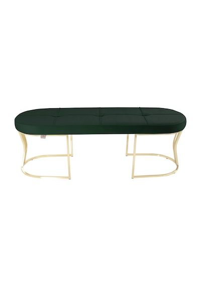 Viego Gold Collection- Yeşil Kapitoneli Chester Model Puf & Bench & Koltuk & Uzun Makyaj Puff & Yatak Ucu
