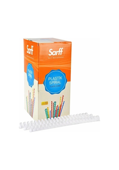 Teknomeda Sarff 20Mm.Beyaz Delux Plastik Spiral 100 Adet
