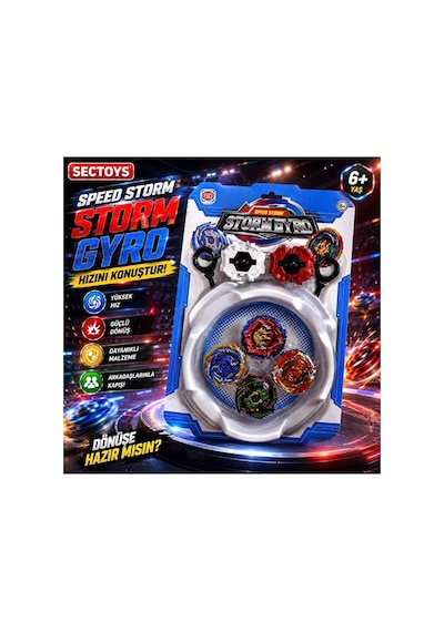 Metal Topaç Arena Seti Bayblade Arenalı 2 Fırlatıcılı Set 4 Adet Beyblade Oyuncak Set