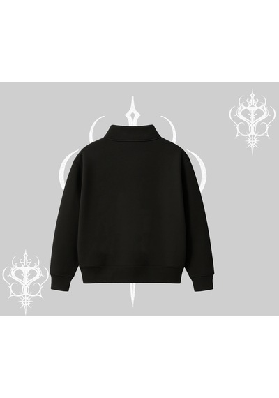 Startmore Beyaz Yarım Fermuarlı Sweatshirt Sp55der Siyah
