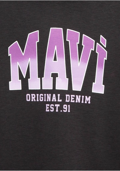 Mavi Logo Baskılı Kapüşonlu Antrasit Kız Çocuk Sweatshirt M7s10179-70087