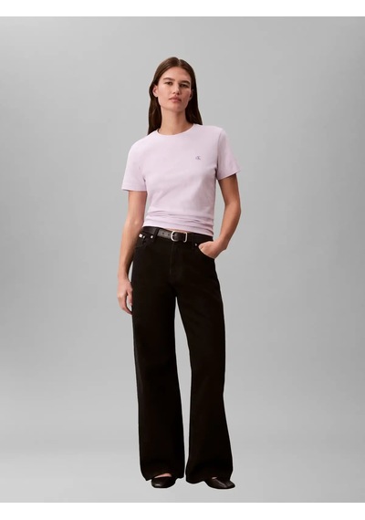 Calvin Klein Ss Monogram Crew Tee, 3oq Mor Kadın T-shirt