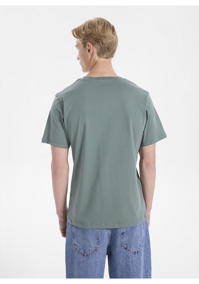 Jack & Jones Yeşil Erkek %100 Pamuk Regular Fit T-shirt 12306242 Jorcurve Tee Ss Crew Bss26