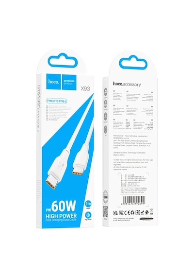 Hoco X93 Force 60W Type-c To Type-c Ultra Hızlı Şarj Ve Data Kablosu