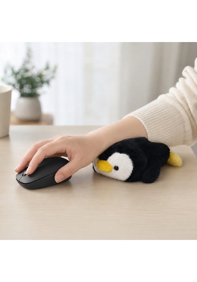 Penguen Figürlü Peluş Bilek Desteği 16 Cm Siyah 4573