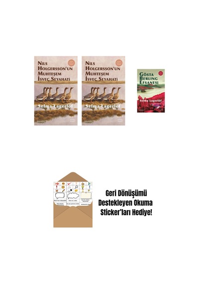Nils Holgersson Un Muhteşem İsveç Seyahati Ciltli + Nils Holgersson Un Muhteşem İsveç Seyahati + Gösta Berling Efsanesi Ciltli + Okuma Sticker'ları