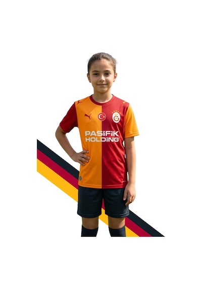 Galatasaray Lisanslı Puma 2026/2027 İç Saha Parçalı Çocuk Forma Kırmızı - Sarı