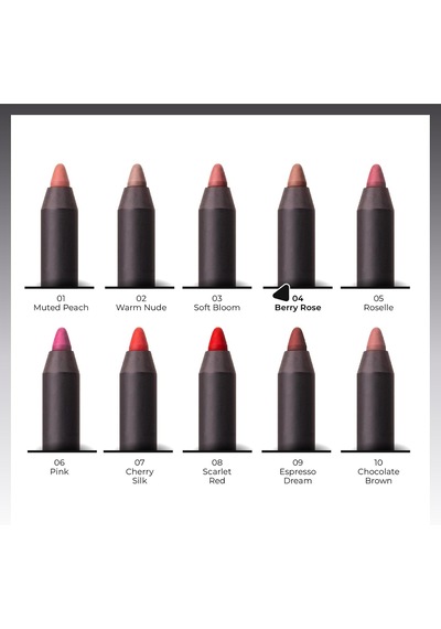 Cosmetics Silk Stay Lipliner Suya Dayanıklı İpeksi Dudak Kalemi - 04 Berry Rose Çok Renkli