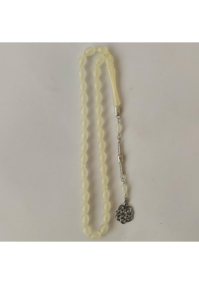 Kedi Gözü Fosforlu Tesbih, Karanlıkta Parlayan Renk Değiştiren 33'lü Tespih, Akrilik Malzeme, 7x11mm Boncuk, Güm