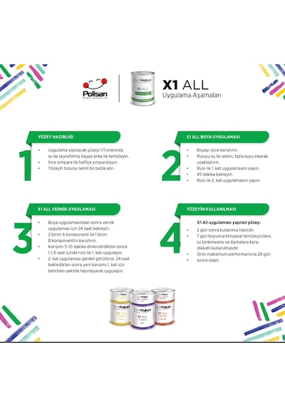 Polisan X1 All Boya Beyaz 0.75 L
