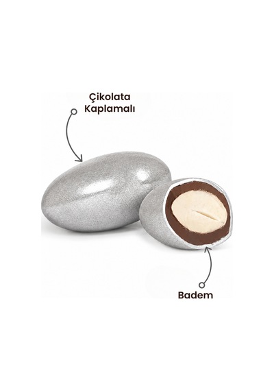Parlak Gümüş Badem Draje 250 G