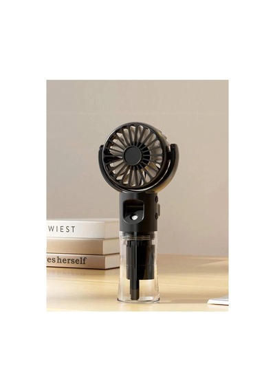 El Tipi Sulu Buharlı Fan Şarjlı Vantilatör Mini Masaüstü El Fan Taşınabilir 3 Kademeli Usb Pervane Siyah - 710323651