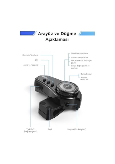 Torima Bt-35 Siyah 5.0 Bluetooth Motosiklet Kulaklığı Siyah