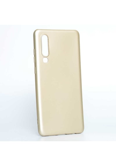 Kilifone - Huawei Uyumlu P30 - Kılıf Mat Renkli Esnek Premier Silikon Kapak - Gold