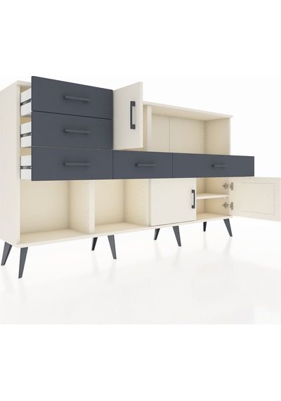 Arges Konsol 2 Raflı 5 Çekmeceli 3 Kapaklı 176x30x99 Aytaşı-aytaşı/antrasit Aytası/antrasıt - Aytası Arges Konsol 2 Raflı 5 Çekmeceli 3 Kapaklı 176x30x99 Aytaşı-aytaşı/antrasit Aytası/antrasıt - Aytası