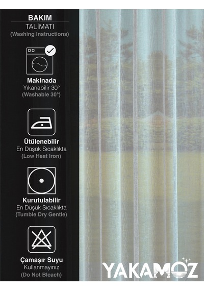 Krem Renk Keten Görünümlü Ekstraforlu Tül Perde Linen Touch Serisi Krem