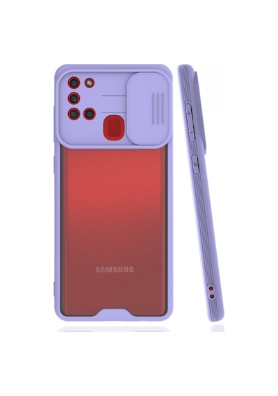 Nettech Samsung Galaxy A21s Uyumlu Platin Kamera Kızaklı Arka