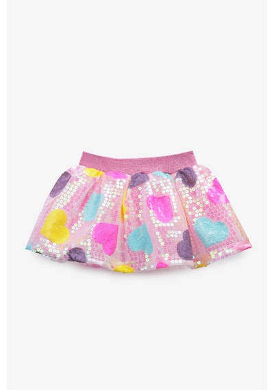 Le Mabelle Pembe Kalp Pullu Kız Çocuk Etek - Dena Pembe