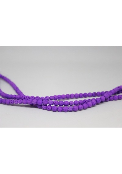 Lav Taşı Eflatun Renkli Yarım Dizi 6 MM 18 CM Mor