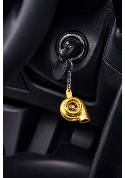 Turbo Model Metal Oto Anahtarlık Araba Aksesuarı Bukalemun Renk Sessiz Anahtar Halkası