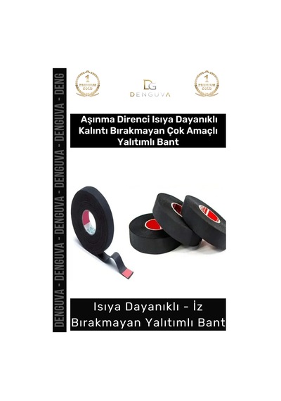 Premium Isıya Dayanıklı Aşınma Direnci Kalıntı Bırakmayan Alev Geciktirici 10mt Yalıtım Bant 3 Adet