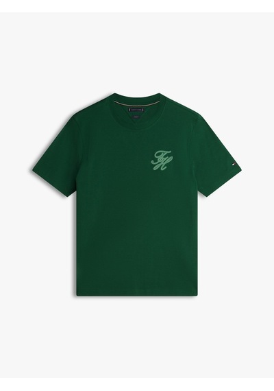 Tommy Hilfiger Scrıpt Lıght Interlock Tee Erkek Yeşil T-shirt - Mw0mw42391