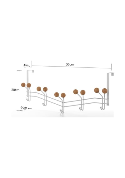 Teknotel-Krom Teknotel 15'Li Kapı Arkası Askısı Metal+Ahşap Mat Beyaz Mg089 Diğer