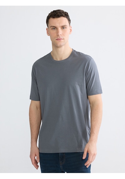Lcwaıkıkı Classic Antrasit %100 Pamuk Regular Fit Basic Tişört