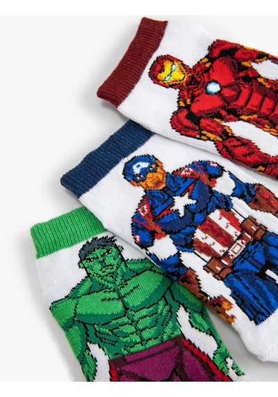 Koton 3 Lü Hulk Ve Iron Man Baskılı Çorap Seti Lisanslı Multıcolor 3skb80006aa Mavi