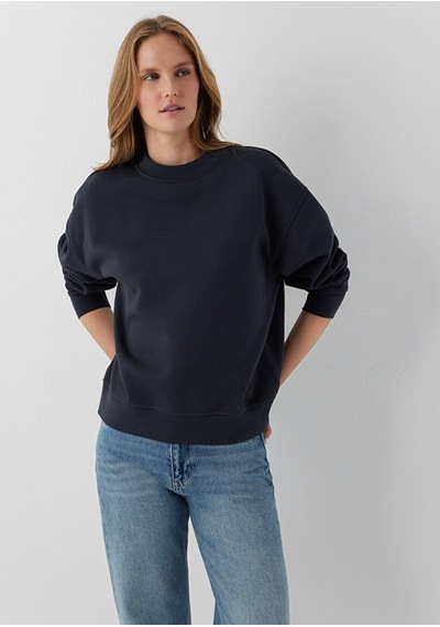 Mavi Yuvarlak Yaka Basıc Sweatshırt Kuzgun Lacivert Kadın Sweatshirt M1s10576-70499