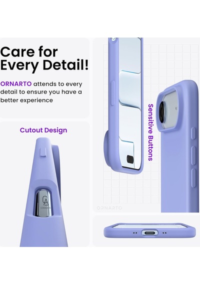 Apple Uyumlu iPhone 17 Air Içi Kadife Lansman Kılıf Ve 5d Tam Kaplayan Cam Ekran Koruyucu Lila