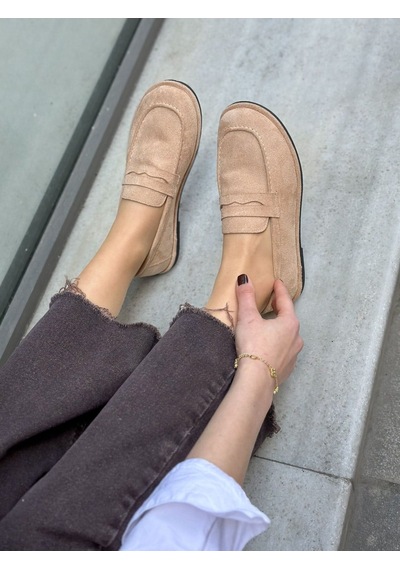 Erva'nın Butiği Bej Süet Daria Kadın Casual Günlük Ayakkabı-6135