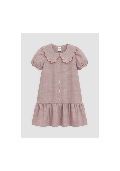 LC Waikiki Alıta Cıty Farkıyla Lcw Kids Pembe Poplin Ekose Kız Çocuk Elbise Pembe - 928242454 Pembe