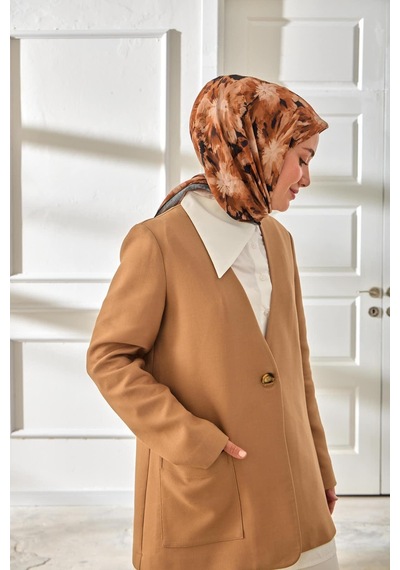Silk Home Velora Eşarp 161001-02 Siyah, Krem, Kahverengi, Taba