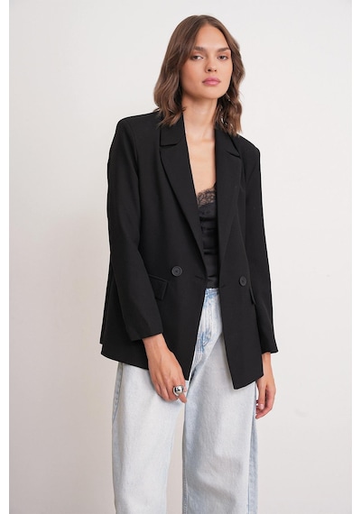 Mixray 4516 Kadın Bezayağı Blazer Ceket Siyah