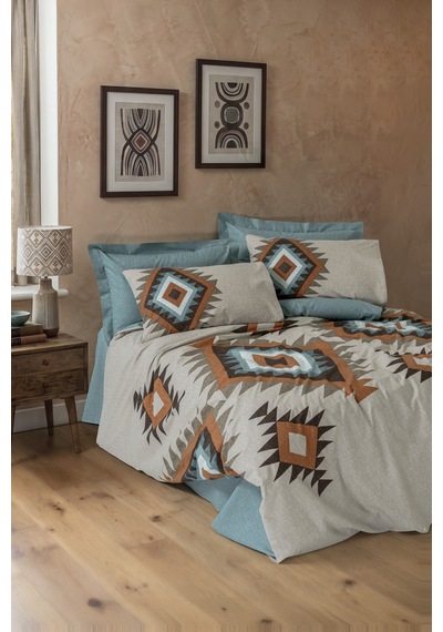 Cotton Box Ethnic Çift Kişilik Nevresim Takımı Nomad Mint
