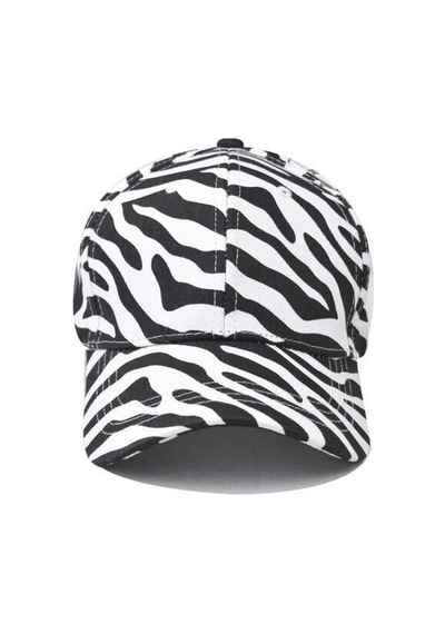 Valkyrie Zebra Desenli Kadın Şapka Ayarlanabilir Baseball Cap Siyah Beyaz Spor Günlük Şapka Siyah - Beyaz
