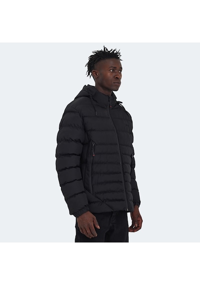 Slazenger HADI IN Erkek Kapüşonlu Şişme Siyah Mont & Kaban